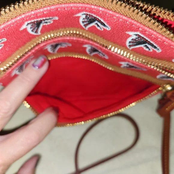 Dooney & Bourke Red Crossbody Bag with Team Logo - Picture 5 of 5